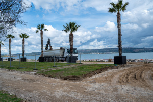 Travaux plage littorale