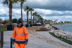 Travaux plage littorale