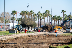Travaux plage littorale