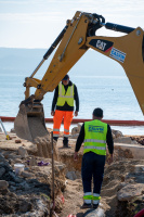 Travaux plage littorale