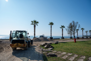 Travaux plage littorale