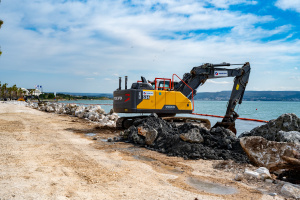 Travaux plage littorale