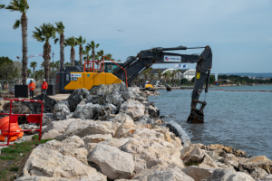 Travaux plage littorale