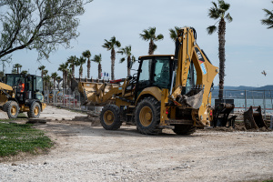 Travaux plage littorale