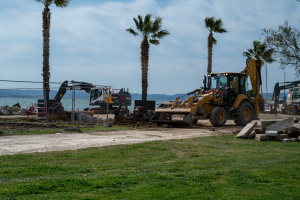 Travaux plage littorale