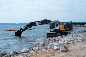 Travaux plage littorale
