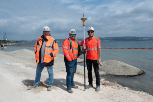 Travaux plage littorale