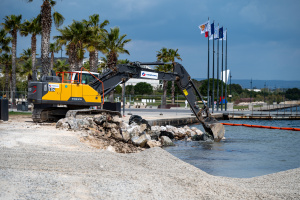 Travaux plage littorale