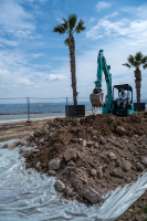 Travaux plage littorale