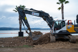 Travaux plage littorale