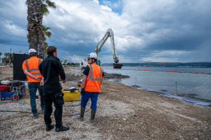 Travaux plage littorale