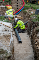 Travaux plage littorale
