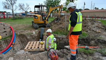 Travaux plage littorale