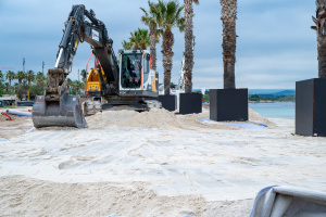 Travaux plage littorale