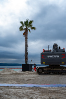 Travaux plage littorale