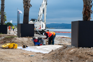 Travaux plage littorale