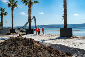 Travaux plage littorale
