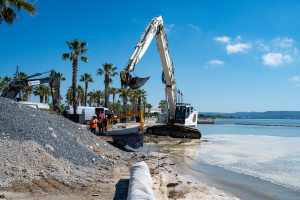 Travaux plage littorale
