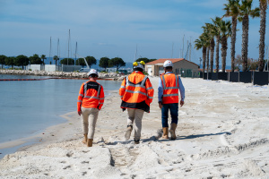 Travaux plage littorale