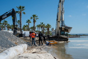 Travaux plage littorale